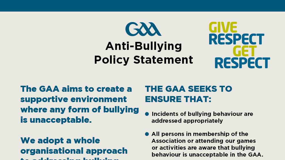 GAA Anti-Bullying Policy Statement